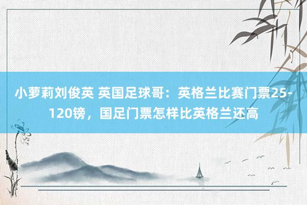 小萝莉刘俊英 英国足球哥：英格兰比赛门票25-120镑，国足门票怎样比英格兰还高