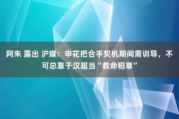 阿朱 露出 沪媒：申花把合手契机期间需训导，不可总靠于汉超当“救命稻草”